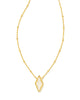 Kinsley Gold Short Pendant Necklace in Ivory Mother of Pearl