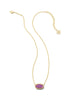 Elisa Gold Pendant Necklace in Mulberry Drusy