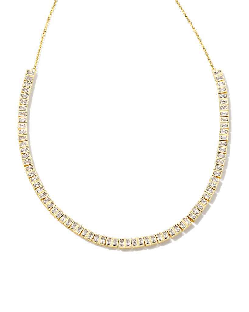 Gracie Tennis Necklace in White CZ