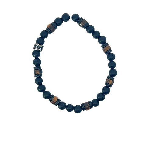 Stainless Steel Stretch Bracelet with Tigers Eye