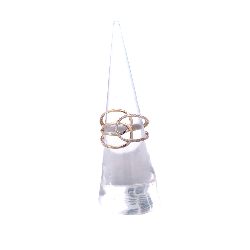 Interlocking Gold & Diamond Statement Ring