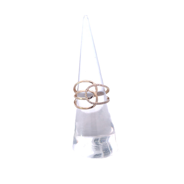 Interlocking Gold & Diamond Statement Ring