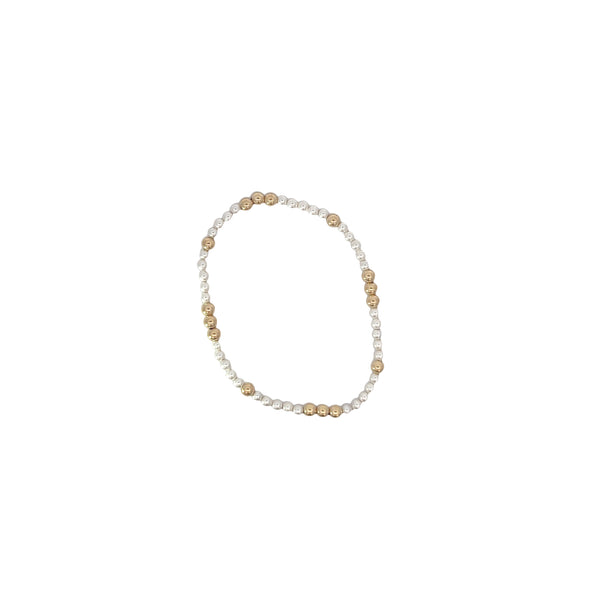 Worthy Pattern 3mm Bead Bracelet in Pearl