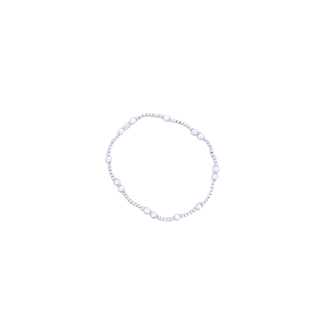 Hope Unwritten Sterling Silver Bead Bracelet in Pearl