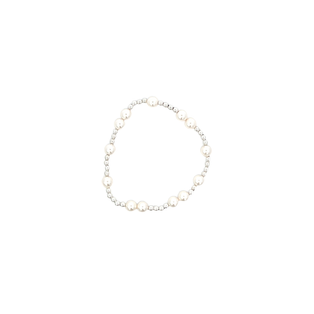 Hope Unwritten 6mm Sterling Silver Bead Bracelet in Pearl
