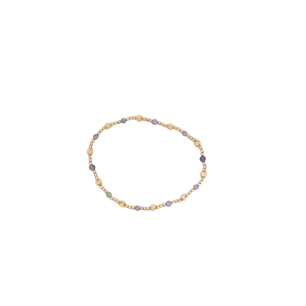Dignity Sincerity Pattern 4mm Bead Bracelet in Amethyst
