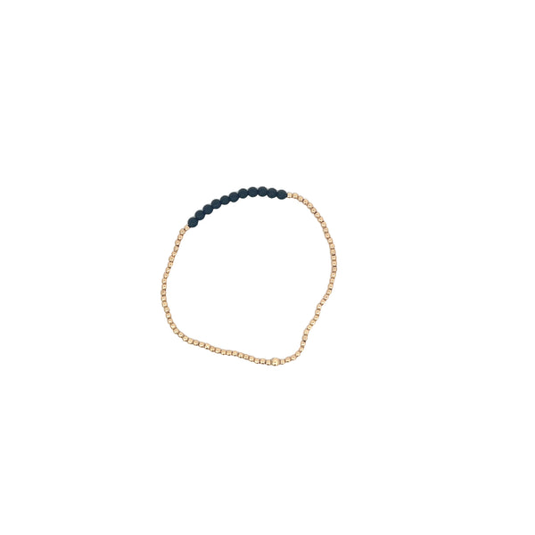 Bliss 2mm Gold Filled Bead Bracelet in Matte Onyx