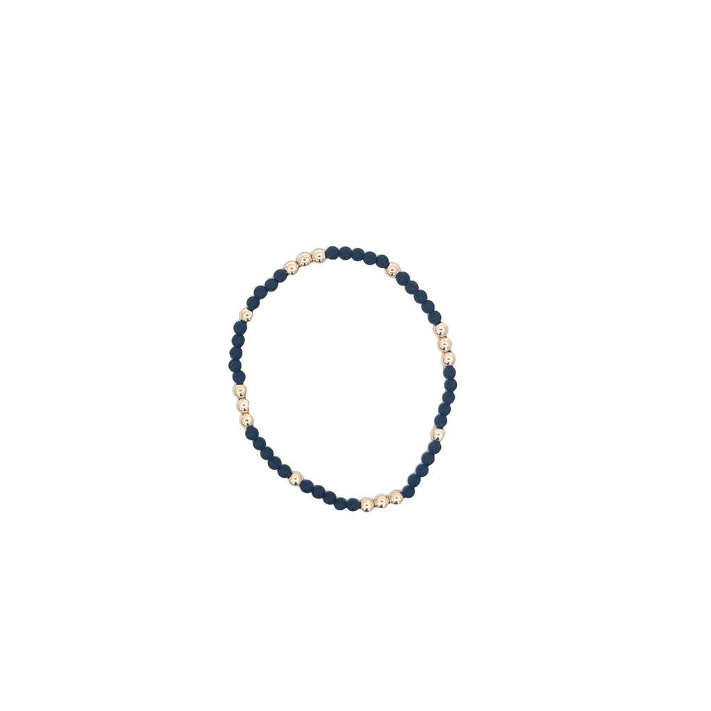 Worthy Pattern 3mm Bead Bracelet in Matte Onyx
