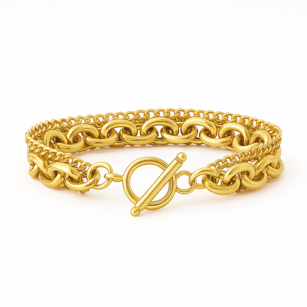 Nila Double Chain Toggle Bracelet