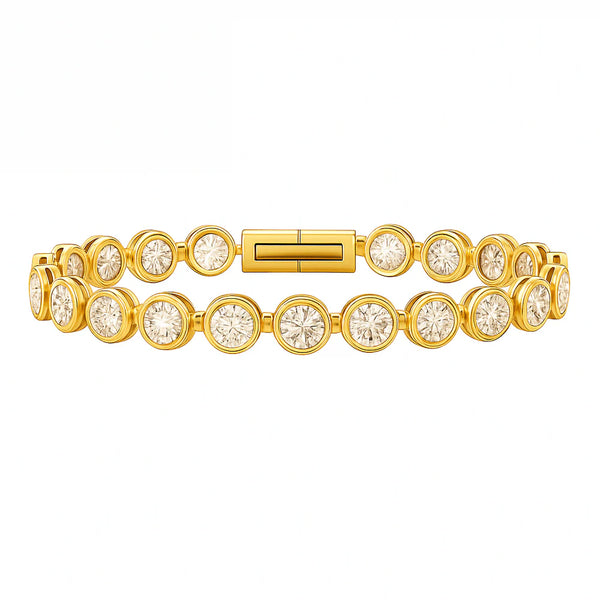 Caella Bezel Tennis Bracelet in Gold