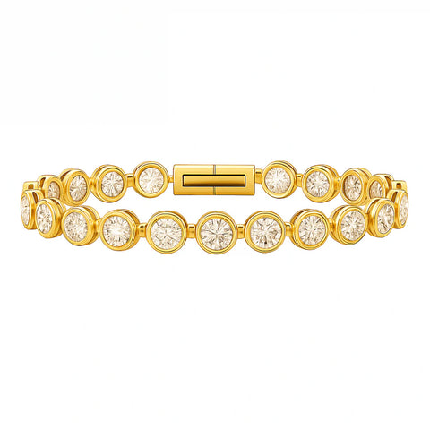 Caella Bezel Tennis Bracelet in Gold