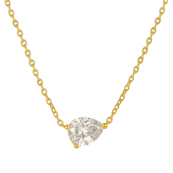 Lola Solitaire Sideways Pear Necklace