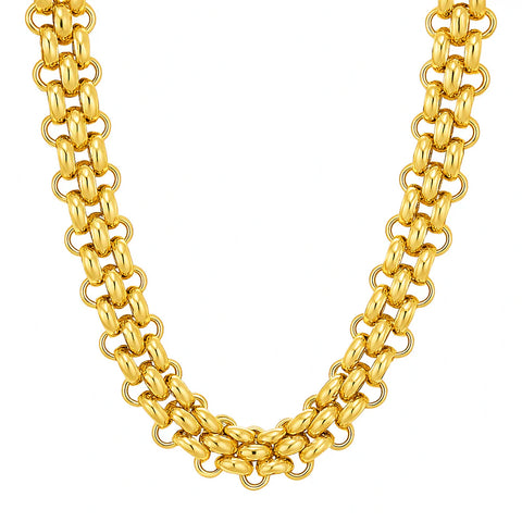 Rosalinda Chunky Chain Toggle Necklace in Gold