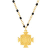 Zayla Cross Pendant Enamel Beaded Necklace in Gold