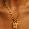 Asher Compass Pendant Toggle Chain Necklace in Gold