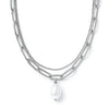 Renee Double Chain Pearl Choker Necklace
