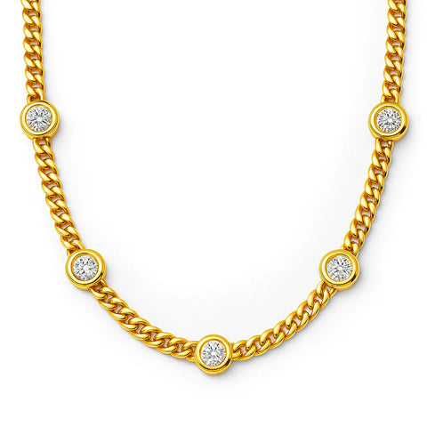 Ellery Bezel Chain Necklace in Gold