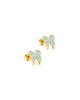 Finley Bow Gold Flat Back Screwback Stud Earrings