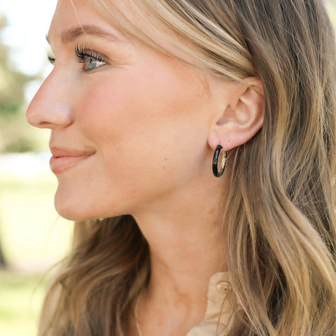 Eclipse Enamel Hoop Earrings