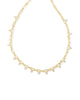 Lindy Gold Crystal Chain Necklace in White CZ