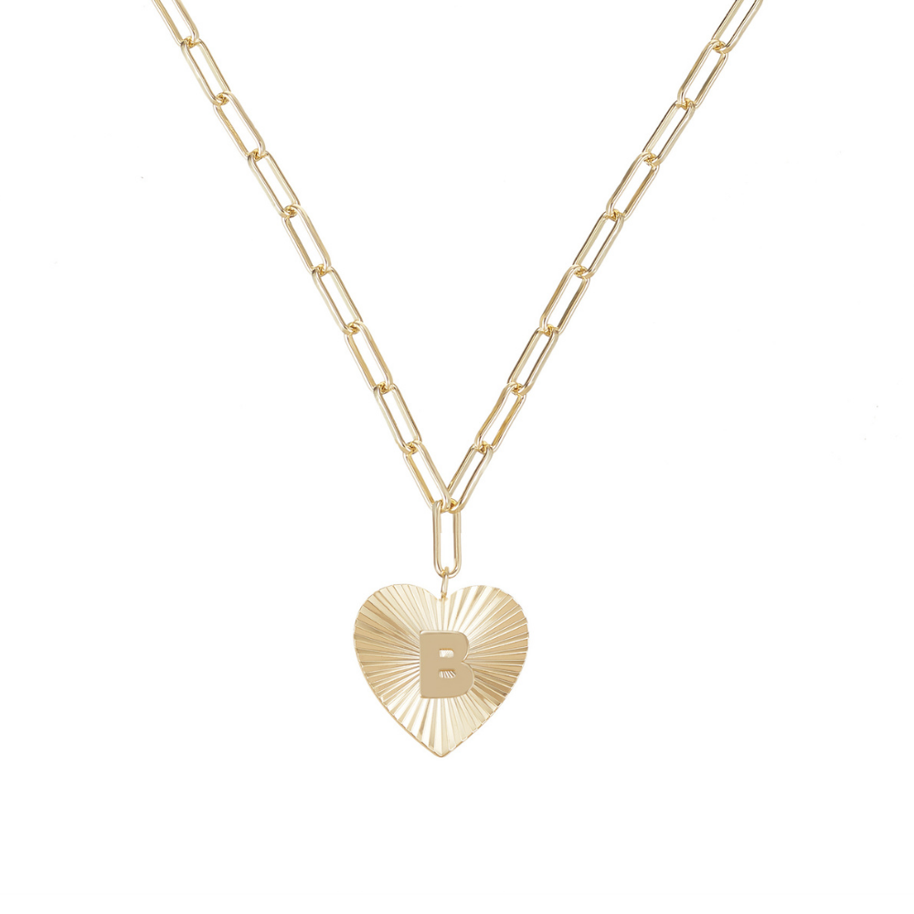 Adorned Heart Initial Necklace