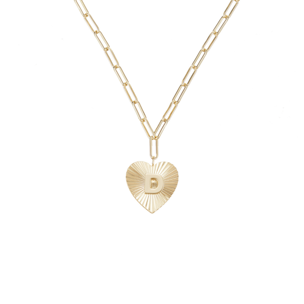 Adorned Heart Initial Necklace