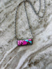 Navajo Handmade Cotton Candy Sterling Silver Bar Necklace by Donovan Nez