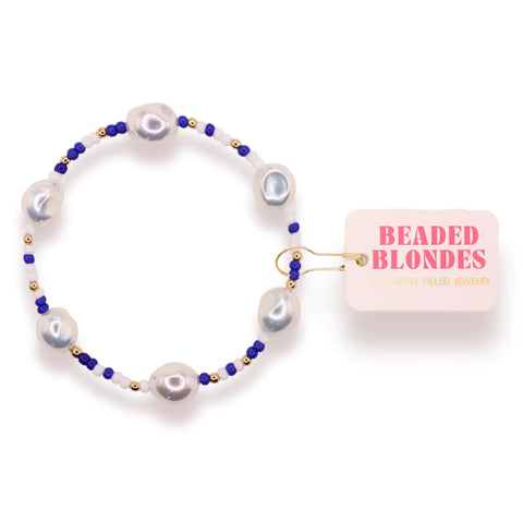 Sadie Sprinkle Bracelet  - Cobalt and White