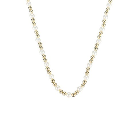Adorned Pearl Mini Beaded Necklace