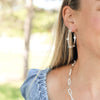 Beaded Cross Hoop Earrings