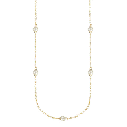 Adorned Pearl Station Long Necklace