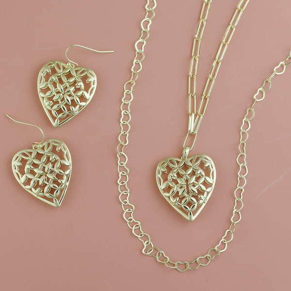 Adorned Heart Pendant Necklace