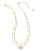 Elisa Pearl Gold Multi-Strand Necklace in Ivory Mother of Pearl