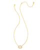 Elisa Gold Crystal Frame Short Pendant Necklace in Ivory Mother of Pearl