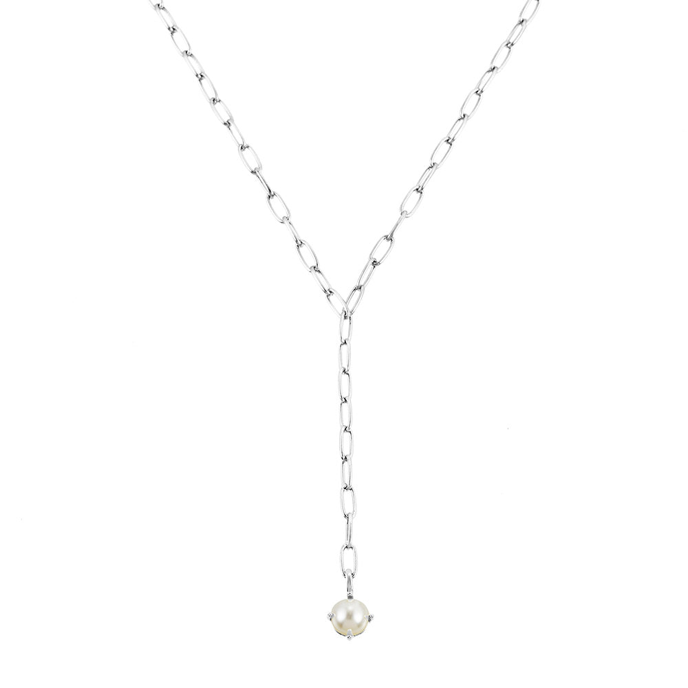 Shine Bright Pearl Lariat Necklace