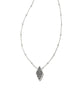 Kinsley Silver Short Pendant Necklace in Platinum Drusy