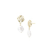 Horizon Pearl Drop Stud Earrings in Gold