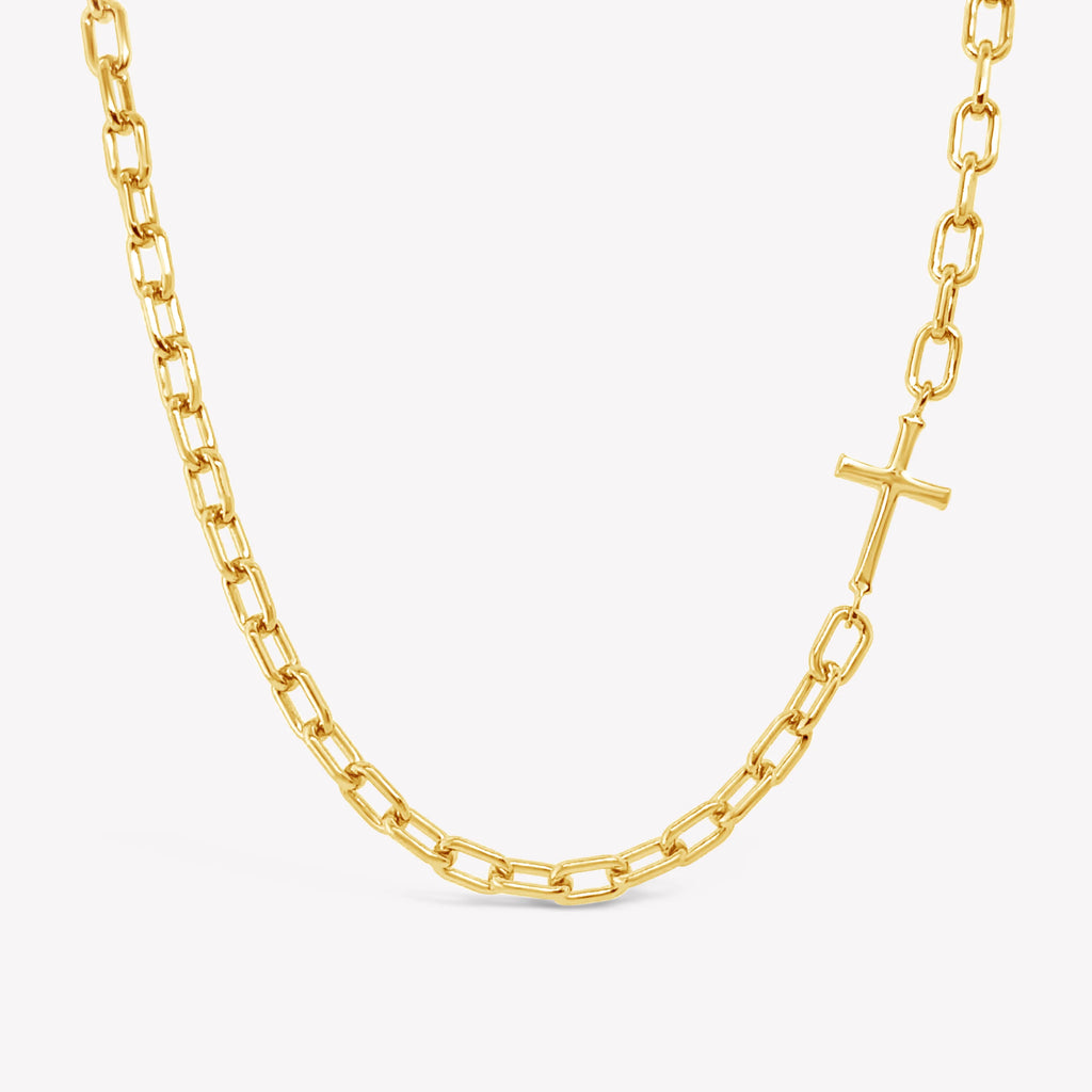 Mini Chain Breaker Cross Necklace