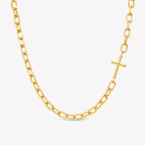 Mini Chain Breaker Cross Necklace