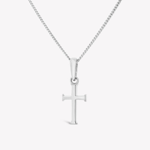 Small Cross Silver Pendant Necklace