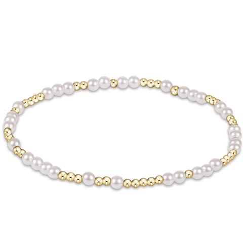 Hope Unwritten 3mm Gold Bead Bracelet -Pearl