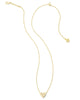 Framed Gold Ari Heart Short Pendant Necklace in Iridescent Drusy