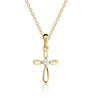 14K Gold-Plated Kids Cross Open Infinity Children's Necklace