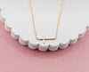 14K Gold-Plated Girls Horizontal Cross Necklace Kids & Women