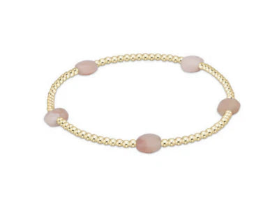 Admire Small Gem 2mm Gold Bracelet - Pink Opal