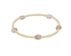 Admire Small Gem 2mm Gold Bracelet - Pink Opal