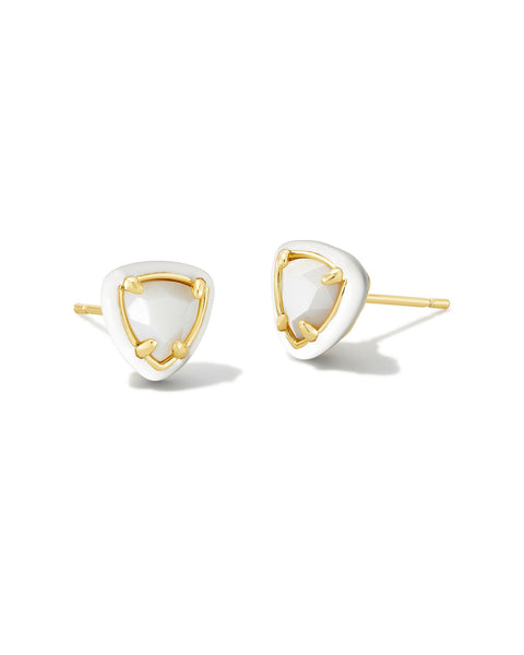 Arden Enamel Frame Stud Earrings