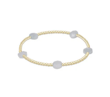 Admire Small Gem 2mm Gold Bracelet - Aquamarine