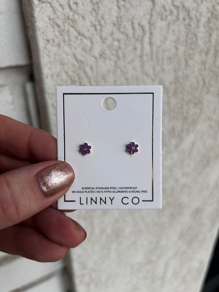 Alli Screwback Stud Earrings in Purple
