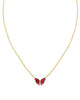 Blair Butterfly Small Gold Pendant Necklace in Cranberry Mix